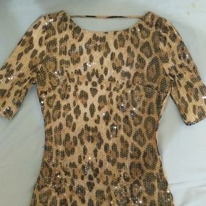 En Creme Leopard Mini Dress